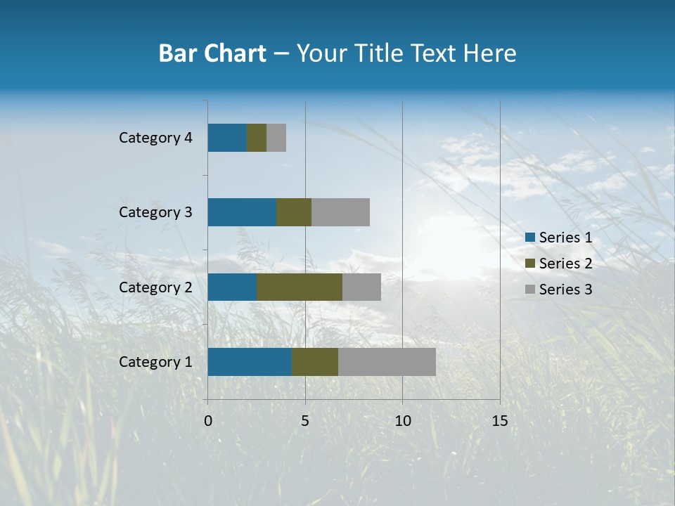 The Sun Is Shining Through The Clouds Over The Grass PowerPoint Template