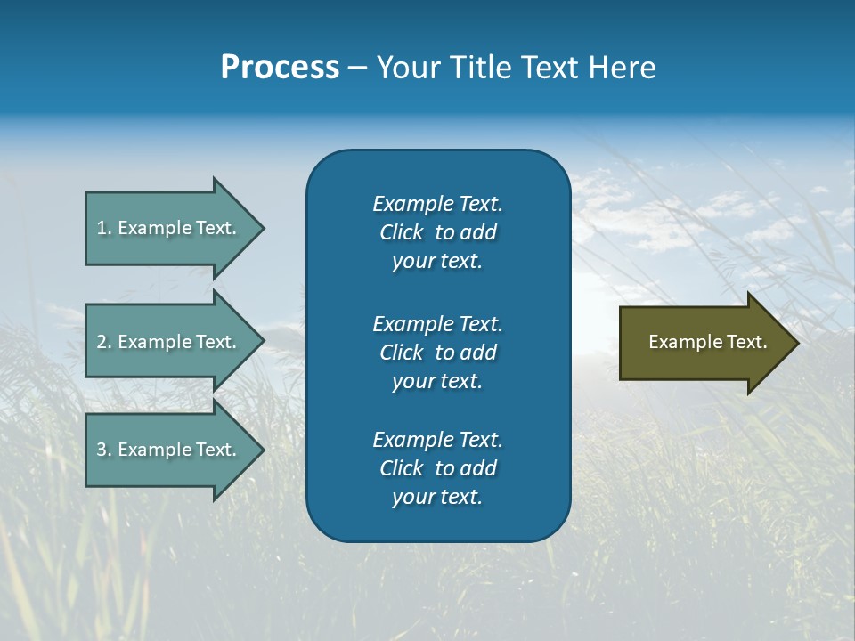 The Sun Is Shining Through The Clouds Over The Grass PowerPoint Template