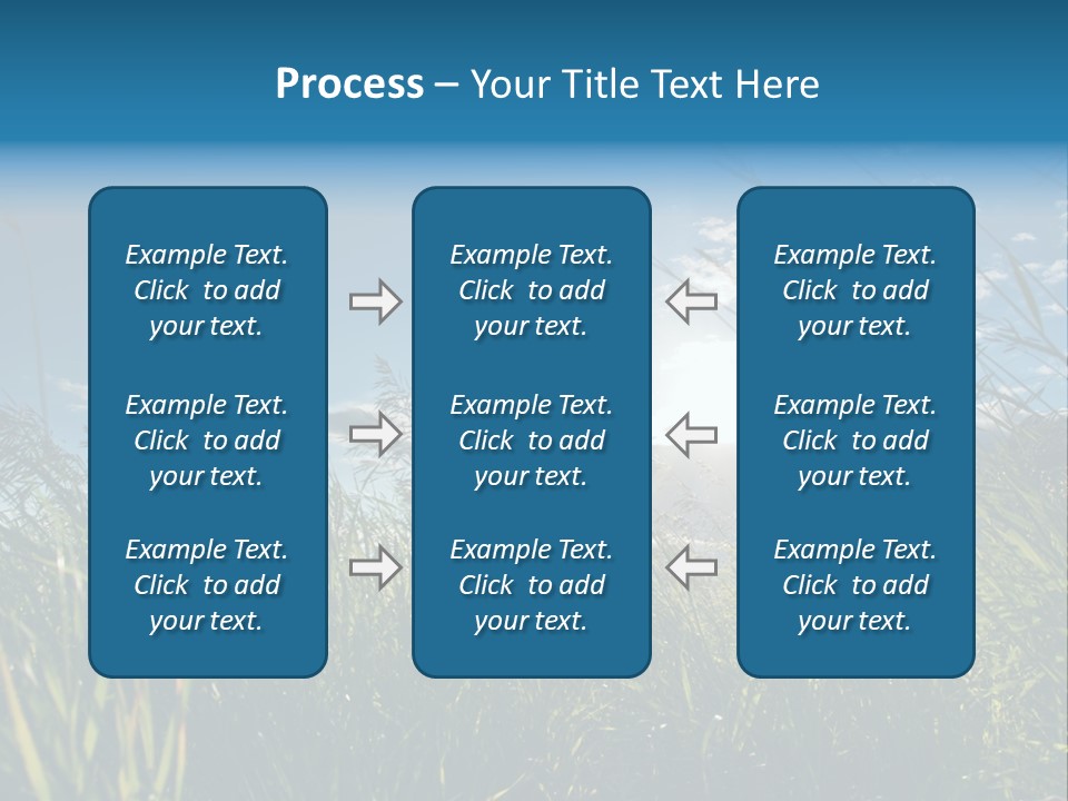 The Sun Is Shining Through The Clouds Over The Grass PowerPoint Template