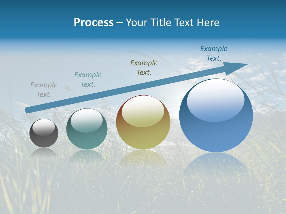 The Sun Is Shining Through The Clouds Over The Grass PowerPoint Template