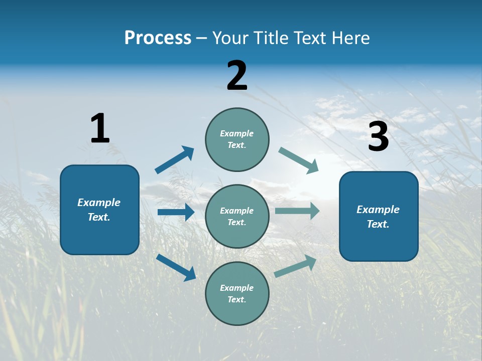 The Sun Is Shining Through The Clouds Over The Grass PowerPoint Template