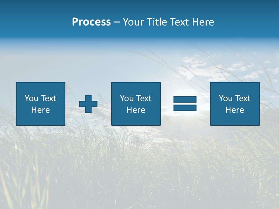 The Sun Is Shining Through The Clouds Over The Grass PowerPoint Template