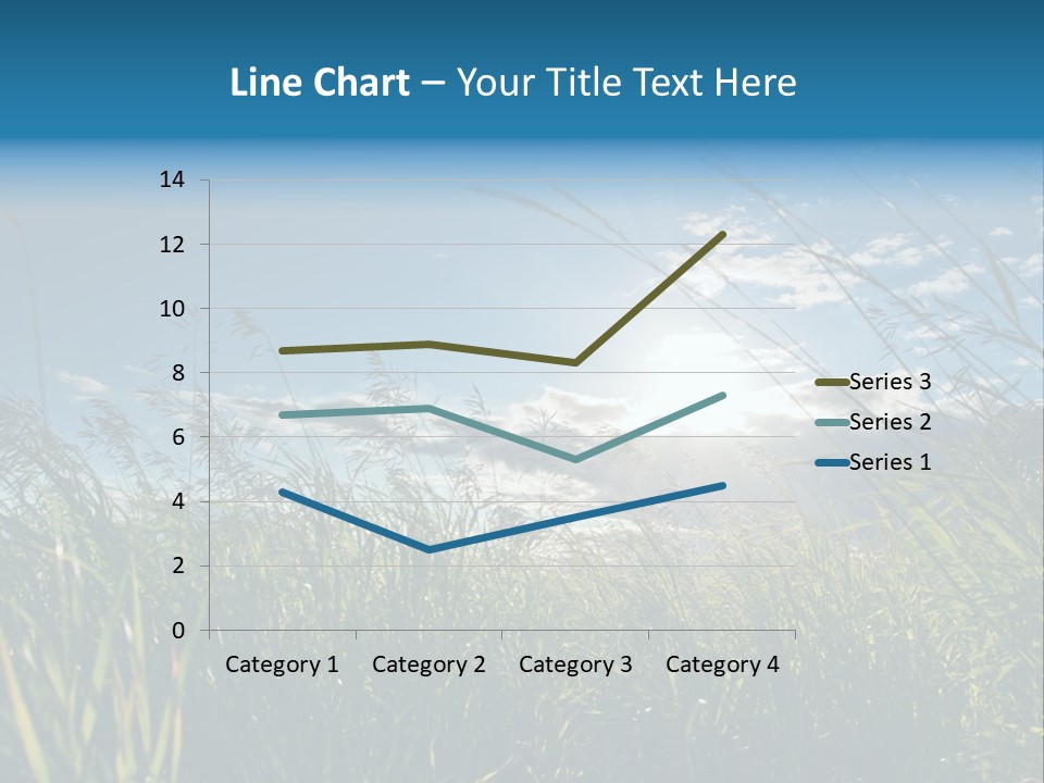 The Sun Is Shining Through The Clouds Over The Grass PowerPoint Template