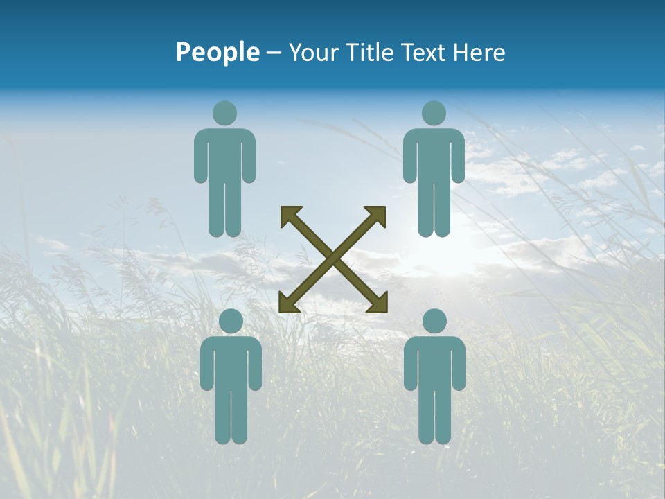 The Sun Is Shining Through The Clouds Over The Grass PowerPoint Template