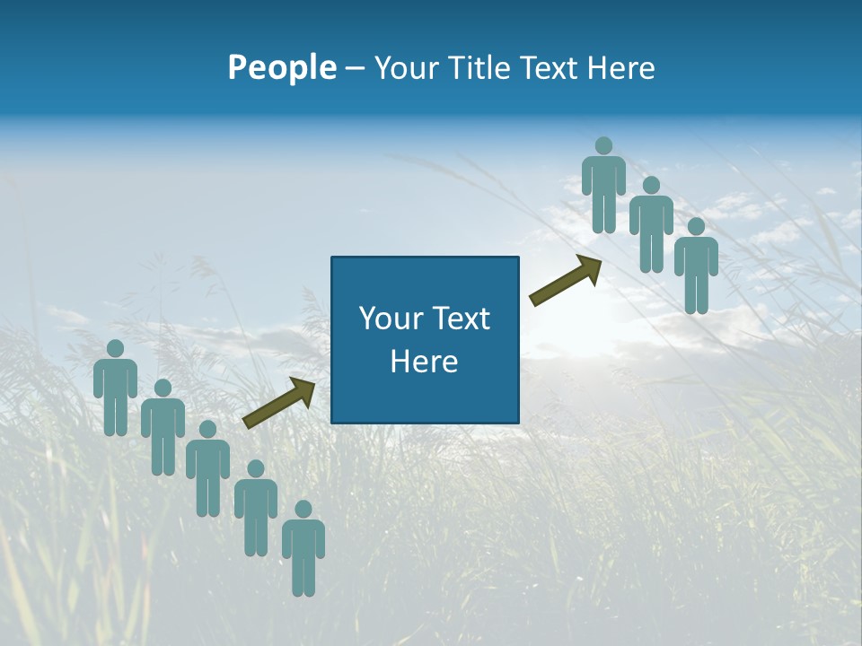 The Sun Is Shining Through The Clouds Over The Grass PowerPoint Template