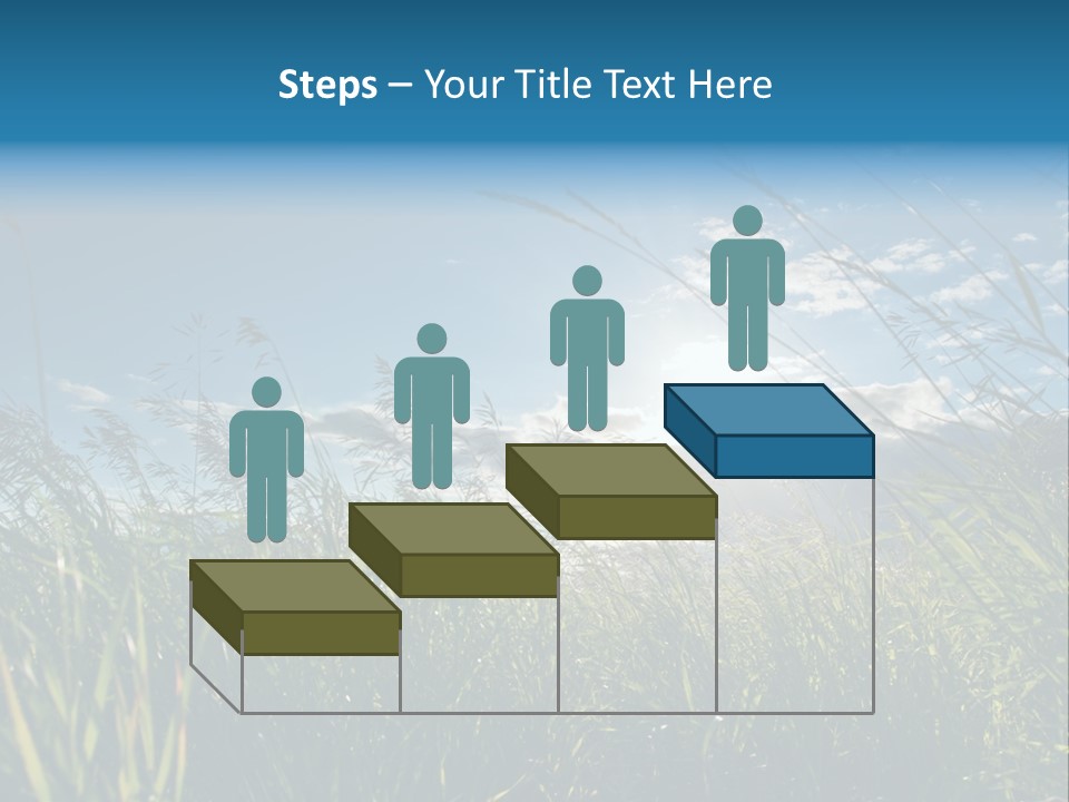 The Sun Is Shining Through The Clouds Over The Grass PowerPoint Template