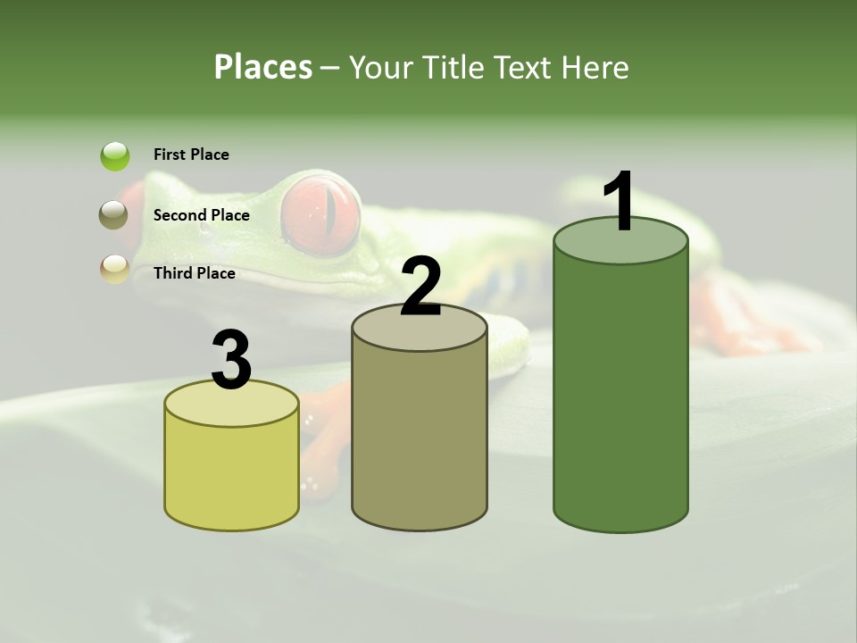 A Frog Sitting On Top Of A Green Leaf PowerPoint Template