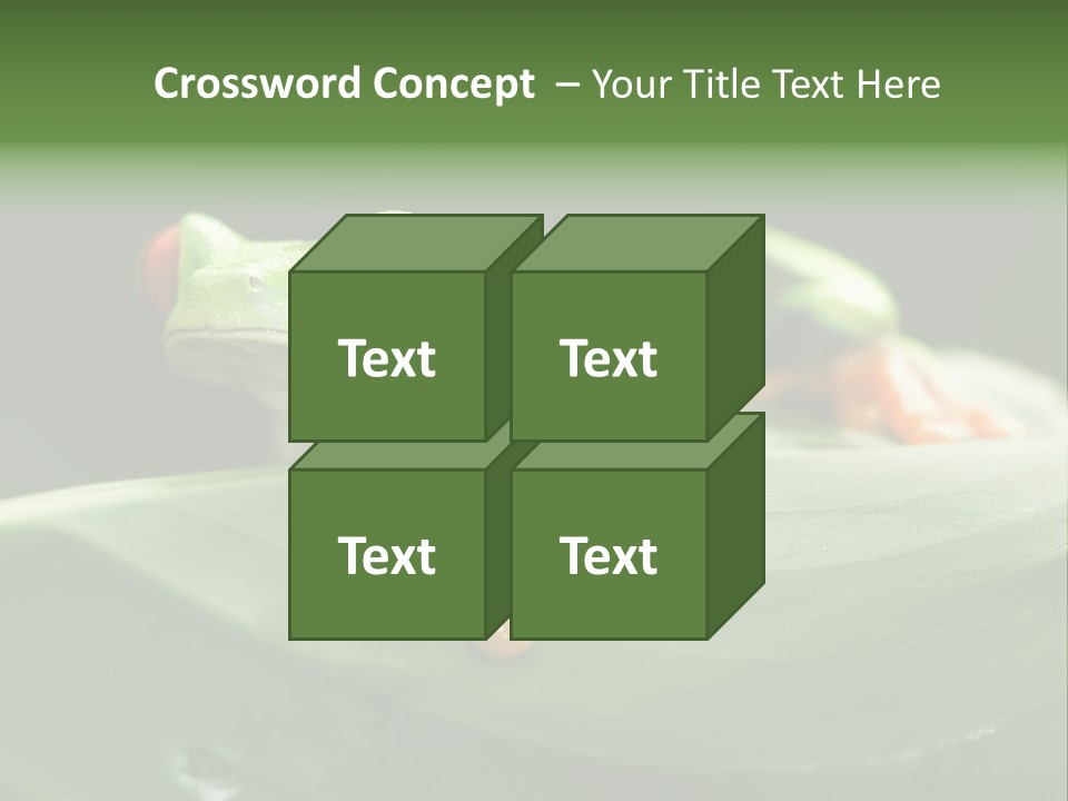 A Frog Sitting On Top Of A Green Leaf PowerPoint Template