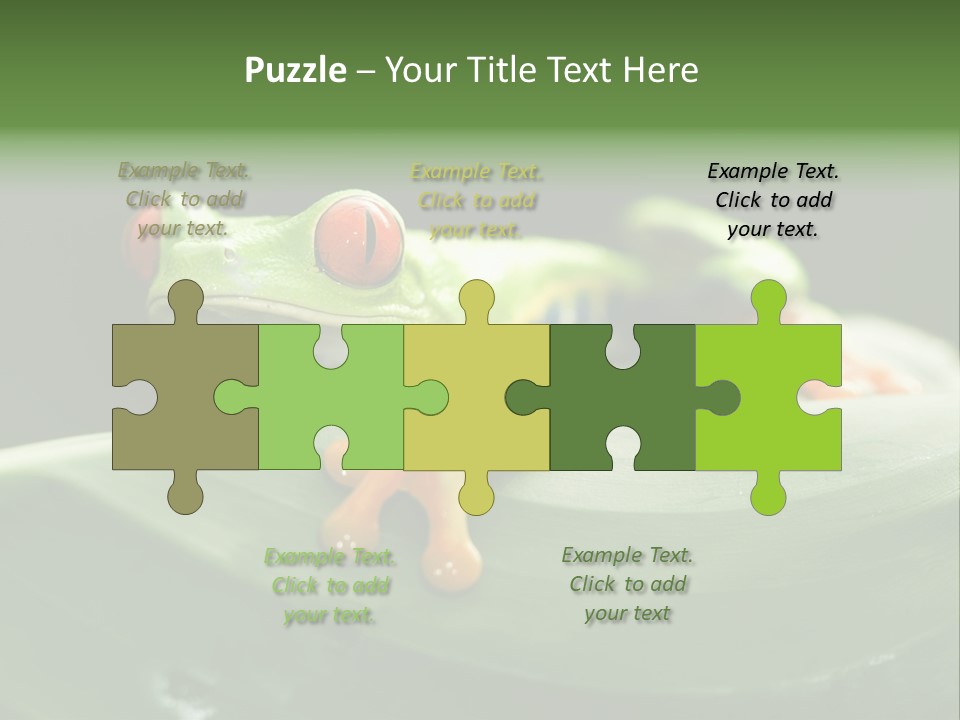 A Frog Sitting On Top Of A Green Leaf PowerPoint Template