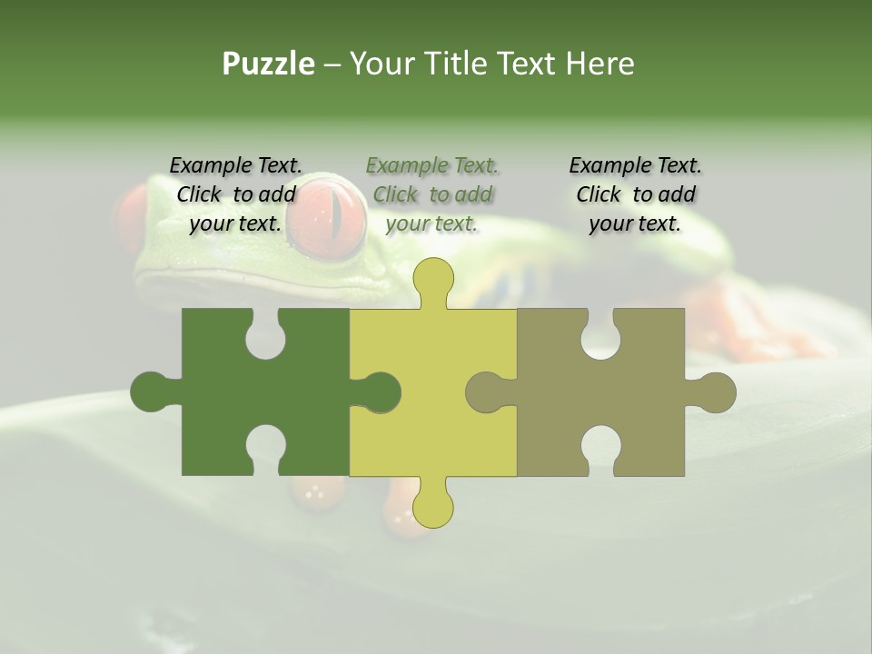 A Frog Sitting On Top Of A Green Leaf PowerPoint Template