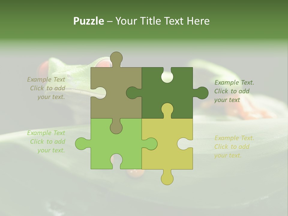 A Frog Sitting On Top Of A Green Leaf PowerPoint Template