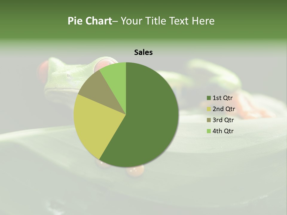 A Frog Sitting On Top Of A Green Leaf PowerPoint Template