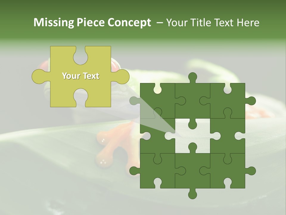 A Frog Sitting On Top Of A Green Leaf PowerPoint Template