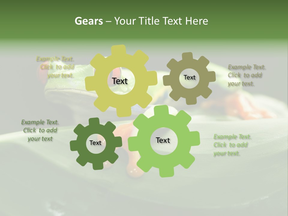 A Frog Sitting On Top Of A Green Leaf PowerPoint Template