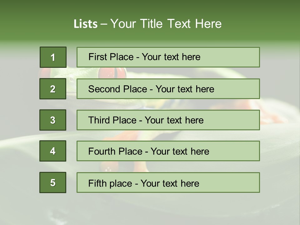 A Frog Sitting On Top Of A Green Leaf PowerPoint Template