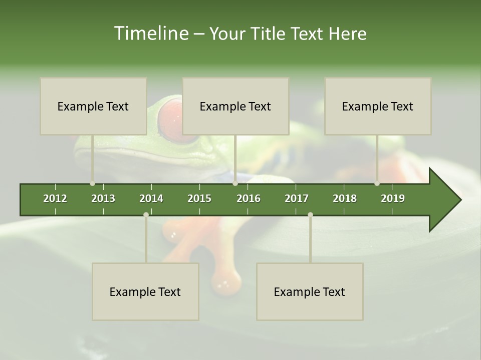 A Frog Sitting On Top Of A Green Leaf PowerPoint Template