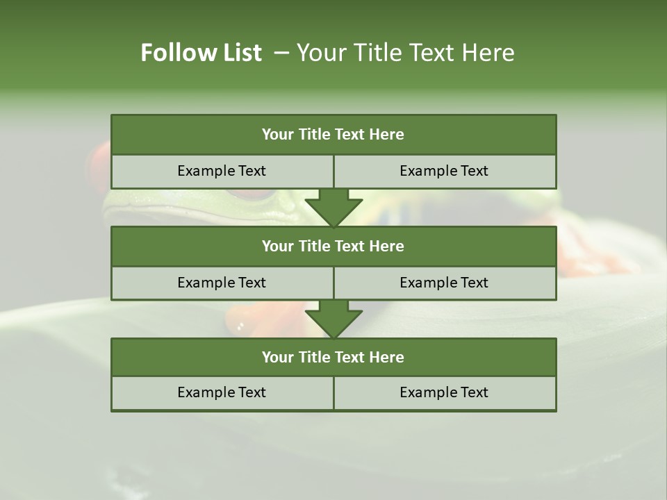 A Frog Sitting On Top Of A Green Leaf PowerPoint Template