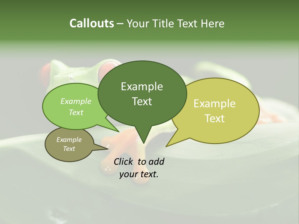 A Frog Sitting On Top Of A Green Leaf PowerPoint Template