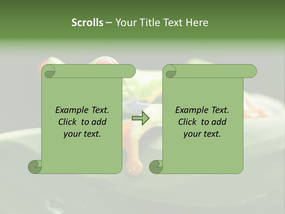 A Frog Sitting On Top Of A Green Leaf PowerPoint Template