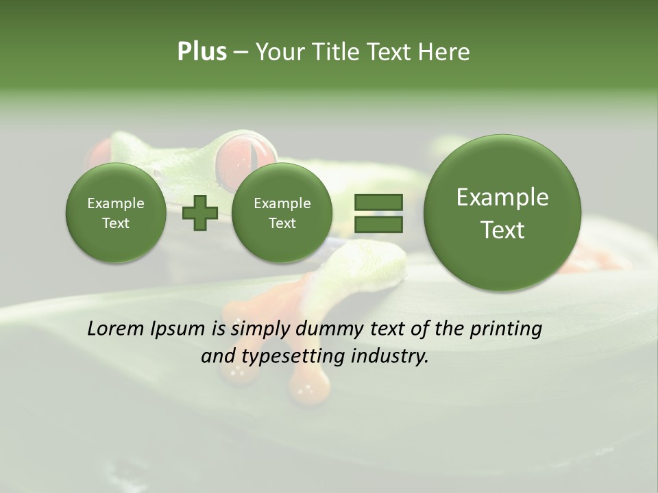 A Frog Sitting On Top Of A Green Leaf PowerPoint Template