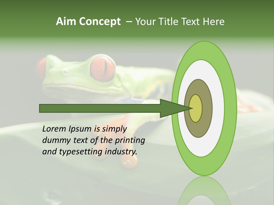 A Frog Sitting On Top Of A Green Leaf PowerPoint Template