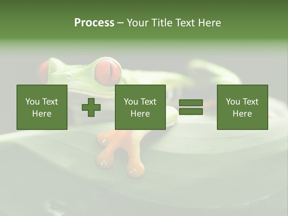 A Frog Sitting On Top Of A Green Leaf PowerPoint Template