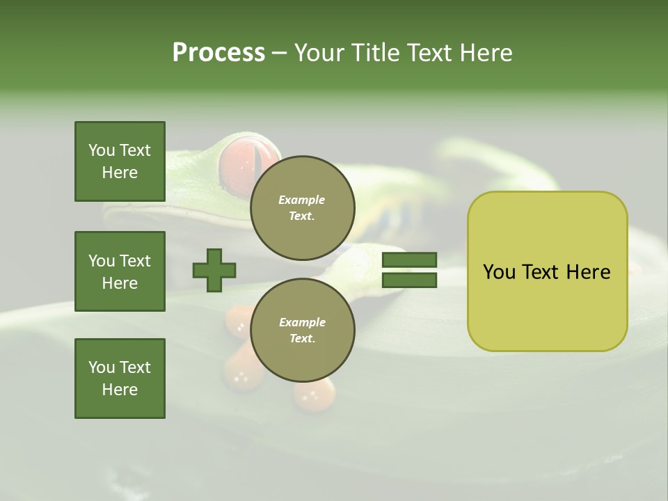 A Frog Sitting On Top Of A Green Leaf PowerPoint Template