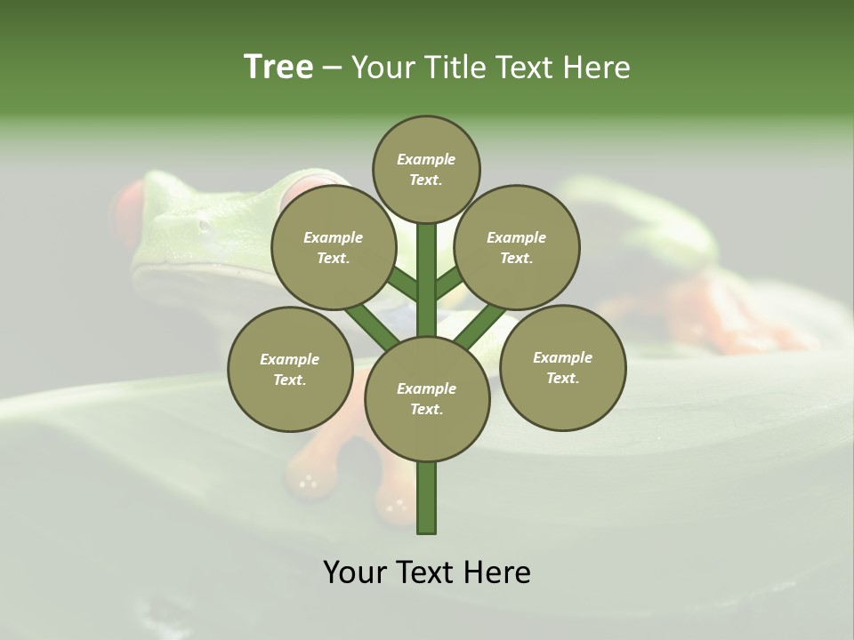 A Frog Sitting On Top Of A Green Leaf PowerPoint Template