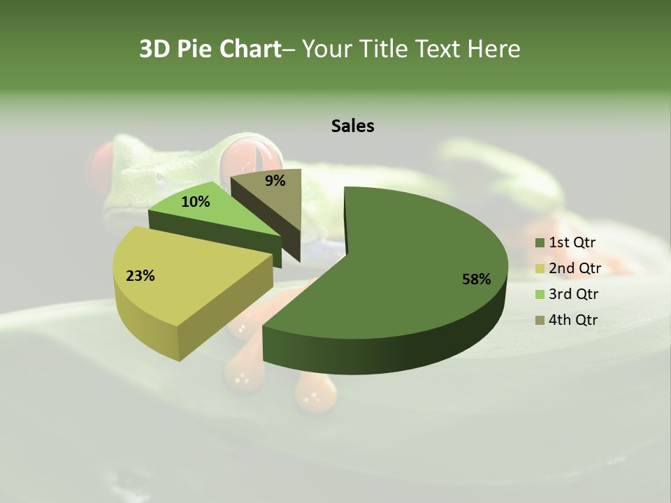 A Frog Sitting On Top Of A Green Leaf PowerPoint Template
