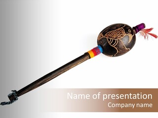 A Wooden Pole With A Bird On It PowerPoint Template