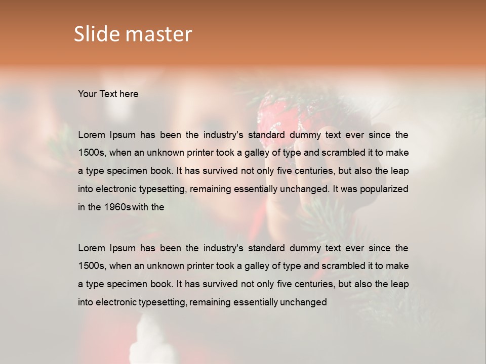 A Child Holding A Christmas Ornament In Front Of A Christmas Tree PowerPoint Template