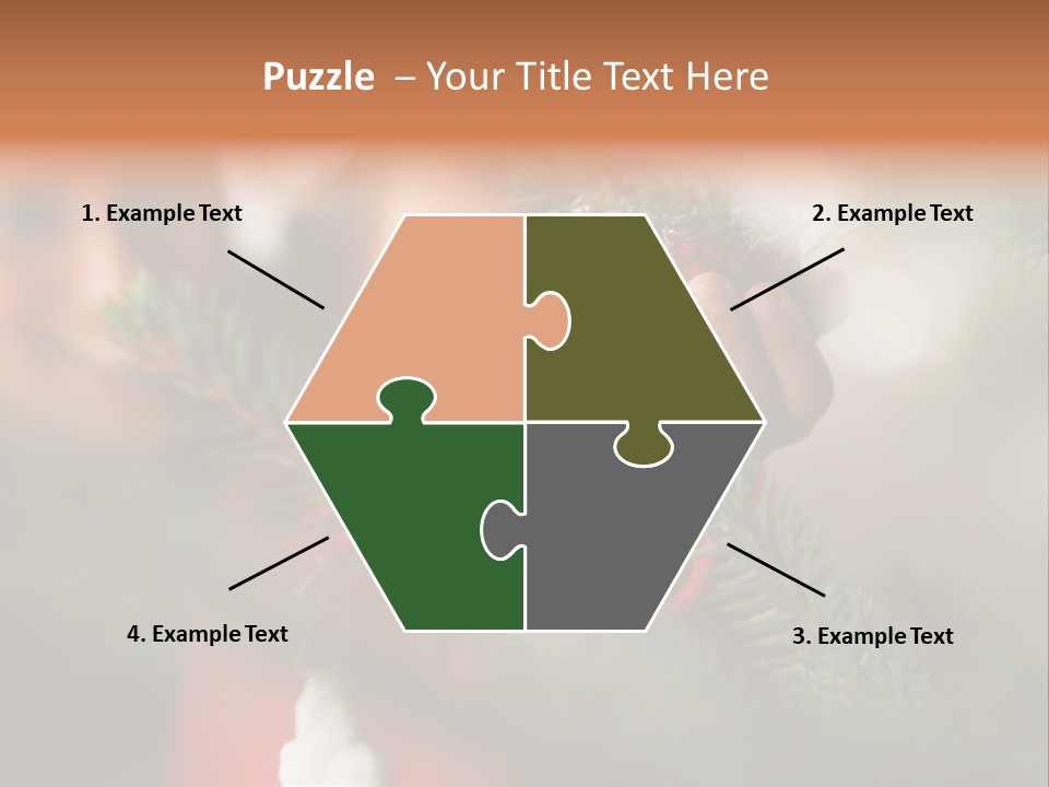 A Child Holding A Christmas Ornament In Front Of A Christmas Tree PowerPoint Template