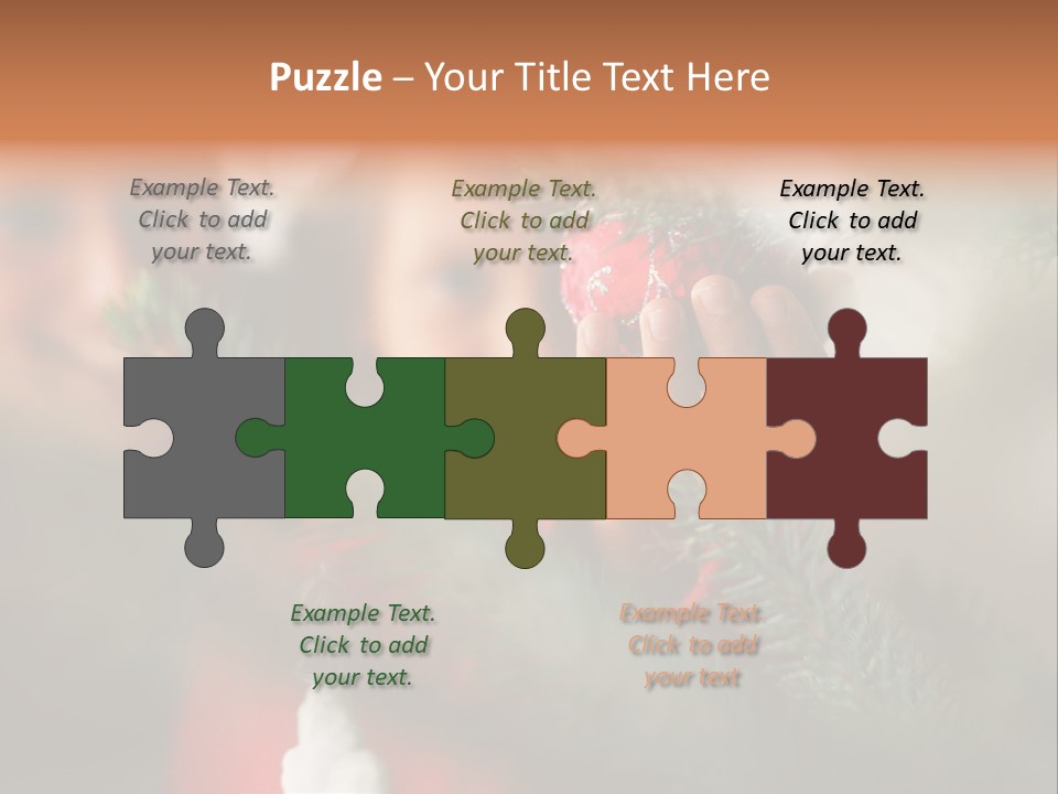 A Child Holding A Christmas Ornament In Front Of A Christmas Tree PowerPoint Template