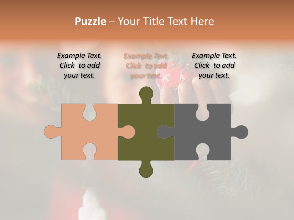 A Child Holding A Christmas Ornament In Front Of A Christmas Tree PowerPoint Template