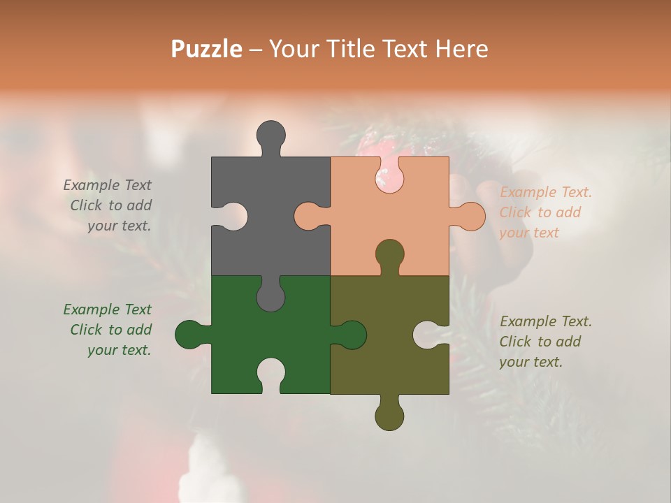 A Child Holding A Christmas Ornament In Front Of A Christmas Tree PowerPoint Template