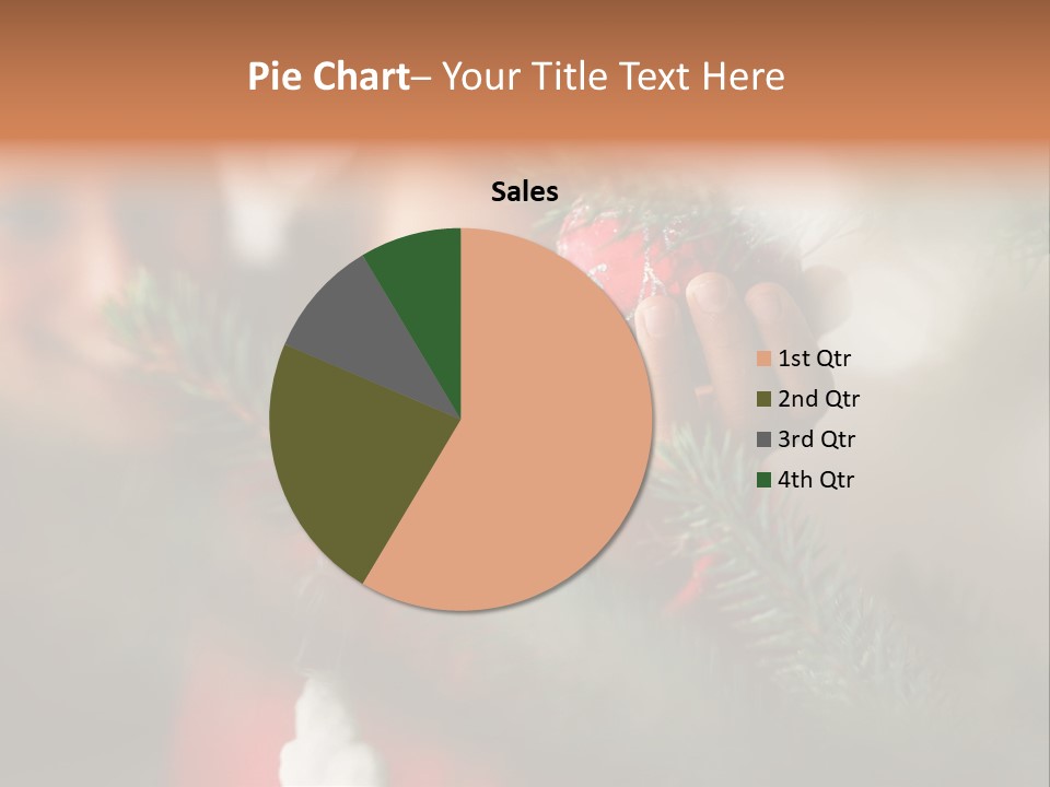 A Child Holding A Christmas Ornament In Front Of A Christmas Tree PowerPoint Template