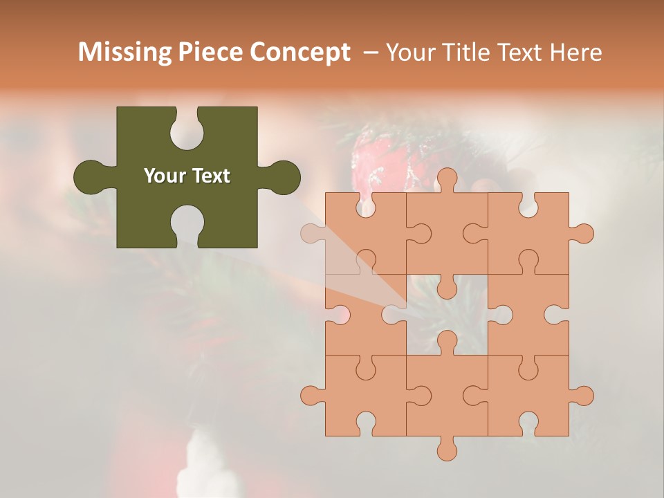 A Child Holding A Christmas Ornament In Front Of A Christmas Tree PowerPoint Template