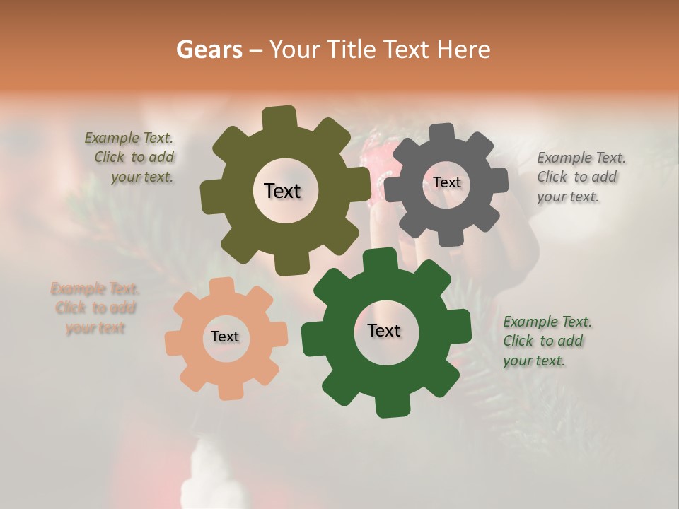 A Child Holding A Christmas Ornament In Front Of A Christmas Tree PowerPoint Template