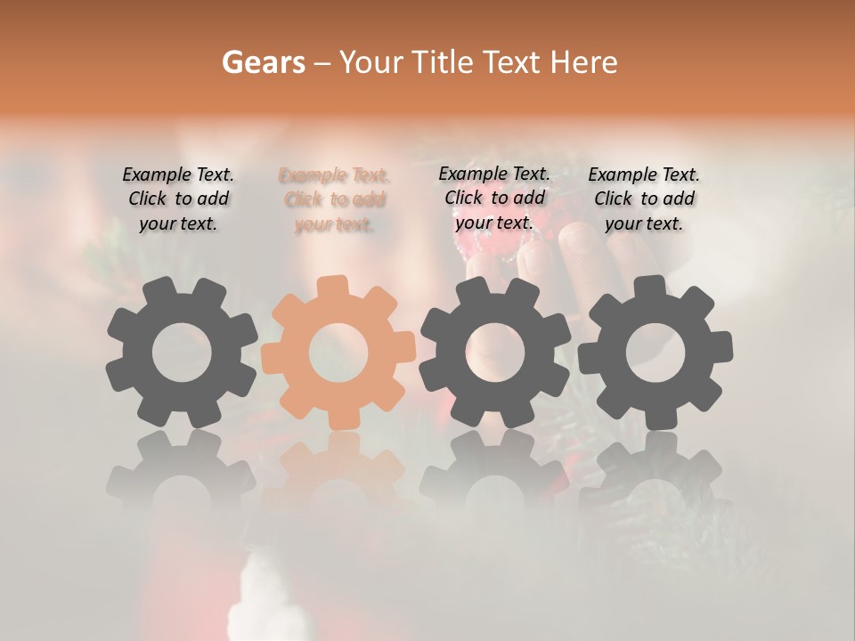 A Child Holding A Christmas Ornament In Front Of A Christmas Tree PowerPoint Template