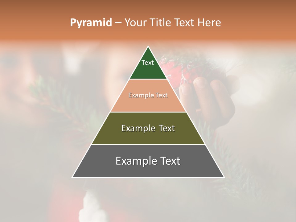 A Child Holding A Christmas Ornament In Front Of A Christmas Tree PowerPoint Template