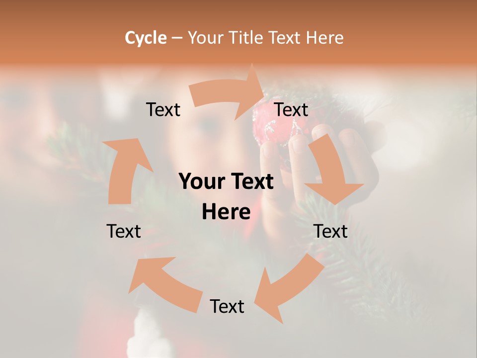 A Child Holding A Christmas Ornament In Front Of A Christmas Tree PowerPoint Template