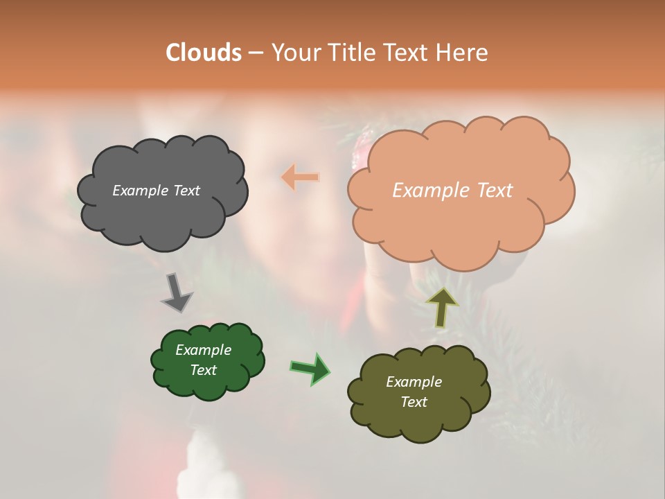 A Child Holding A Christmas Ornament In Front Of A Christmas Tree PowerPoint Template
