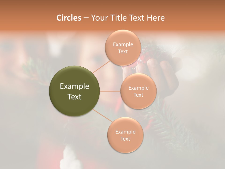 A Child Holding A Christmas Ornament In Front Of A Christmas Tree PowerPoint Template