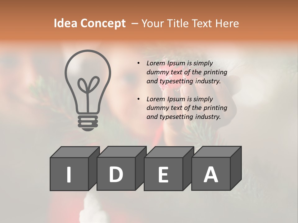 A Child Holding A Christmas Ornament In Front Of A Christmas Tree PowerPoint Template