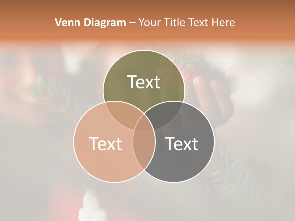 A Child Holding A Christmas Ornament In Front Of A Christmas Tree PowerPoint Template