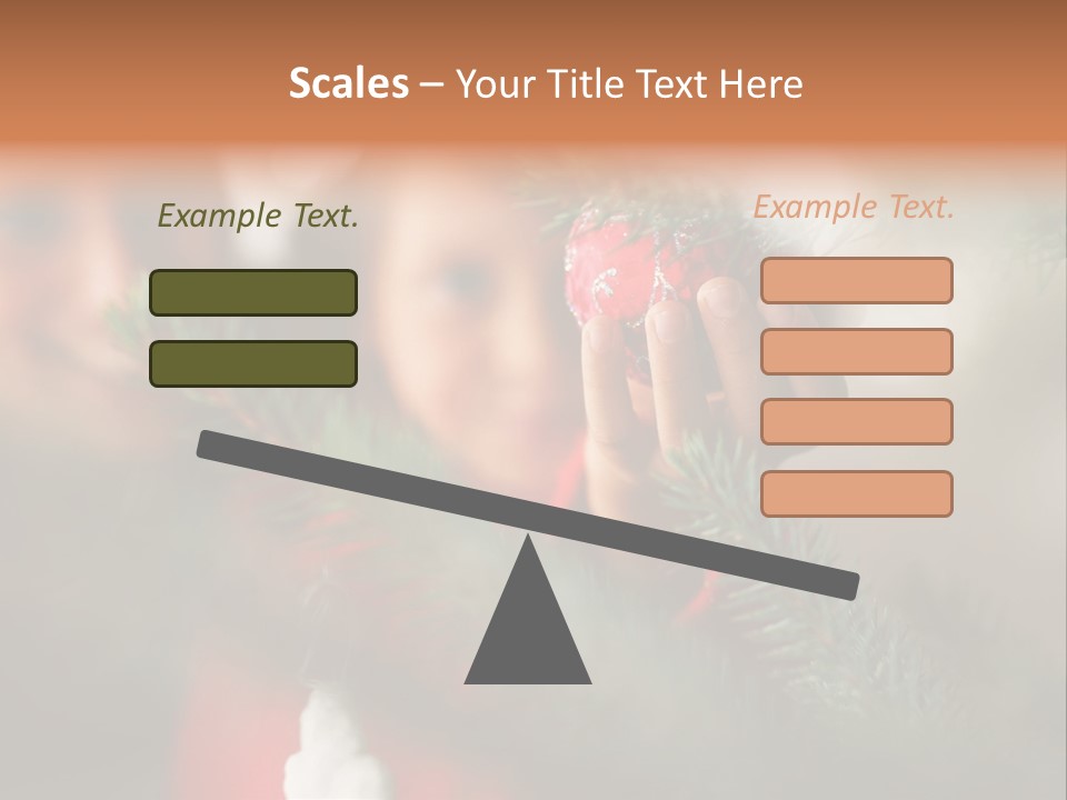 A Child Holding A Christmas Ornament In Front Of A Christmas Tree PowerPoint Template