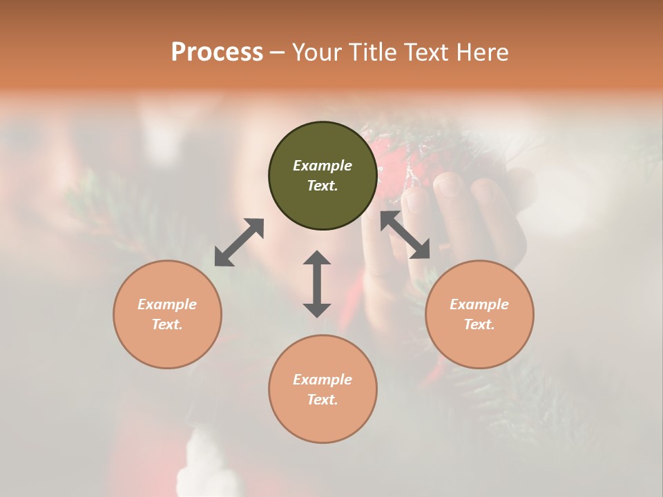 A Child Holding A Christmas Ornament In Front Of A Christmas Tree PowerPoint Template