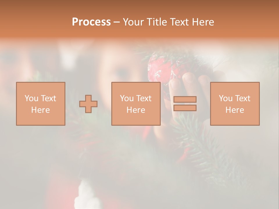 A Child Holding A Christmas Ornament In Front Of A Christmas Tree PowerPoint Template