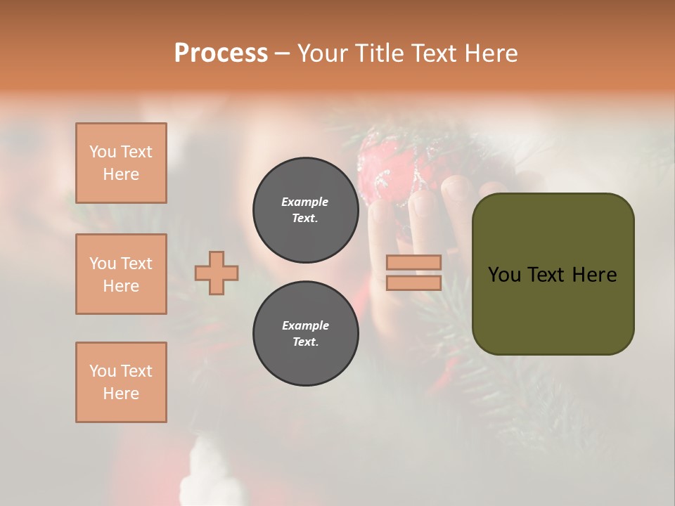 A Child Holding A Christmas Ornament In Front Of A Christmas Tree PowerPoint Template