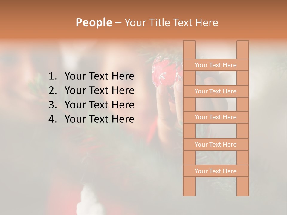 A Child Holding A Christmas Ornament In Front Of A Christmas Tree PowerPoint Template